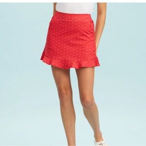 Renwick Star Flounce Red Ruffle Skort XL